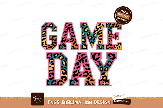 Leopard Print Game Day Sublimation Design Sublimation Designangry 