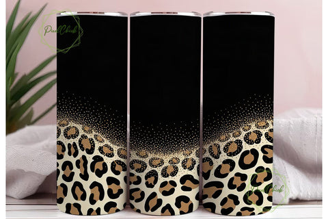 Leopard Print Glitter 20oz Tumbler Wrap Sublimation PixelChick 