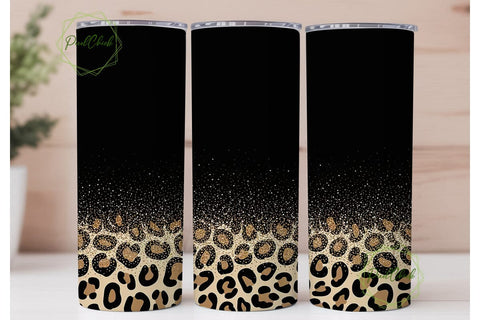Leopard Print Glitter 20oz Tumbler Wrap Sublimation PixelChick 