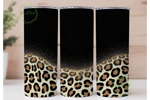 Leopard Print Glitter 20oz Tumbler Wrap Sublimation PixelChick 