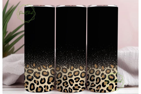 Leopard Print Glitter 20oz Tumbler Wrap Sublimation PixelChick 