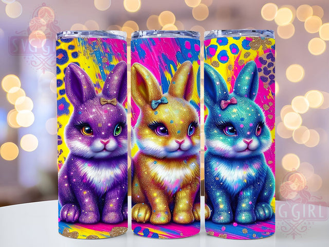 Leopard Print Glitter Easter Bunny Tumbler Wrap, Leopard Print Bunny, Glitter Bunny Cup, Cute Easter Wrap, Spring Rabbit Design, Festive Bunny Sublimation, Pastel Bunny Art Sublimation SvggirlplusArt 