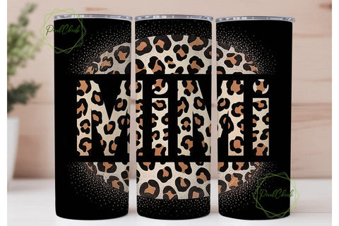Leopard Print Glitter Monogram Tumbler Sublimation PixelChick 