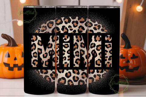 Leopard Print Glitter Monogram Tumbler Sublimation PixelChick 