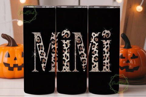 Leopard Print Glitter Monogram Tumbler Sublimation PixelChick 