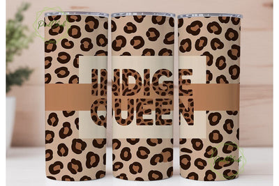 Leopard Print Indige Queen 20oz Tumbler Sublimation PixelChick 