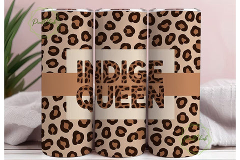 Leopard Print Indige Queen 20oz Tumbler Sublimation PixelChick 