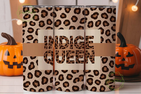 Leopard Print Indige Queen 20oz Tumbler Sublimation PixelChick 