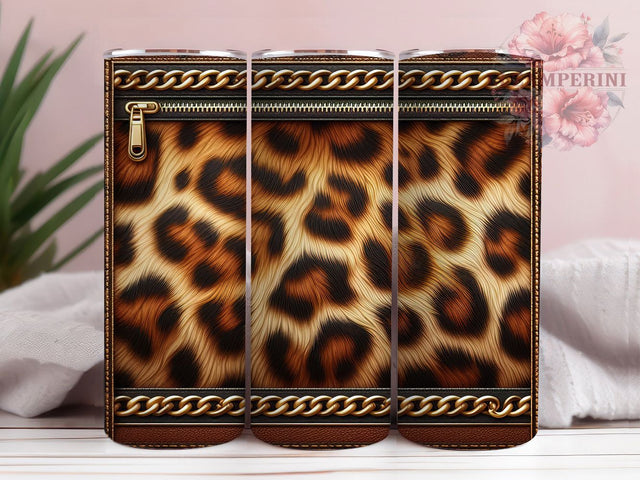 Leopard Print Luxury Tumbler, Luxury Bag Design, 20oz Sublimation Wrap, Animal Print Tumbler, Chic Fashion Cup, Leopard Drinkware, Stylish Tumbler Wrap Sublimation Li Zamperini 