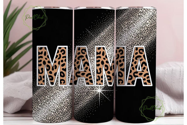 Leopard Print Mama 20oz Tumbler Wrap Sublimation PixelChick 