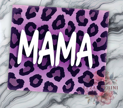 Leopard Print Mama Life 20 oz Skinny Tumbler Sublimation Design, Straight & Tapered Tumbler Png, Mama Life Tumbler Png, Digital Download PNG Sublimation Li Zamperini 