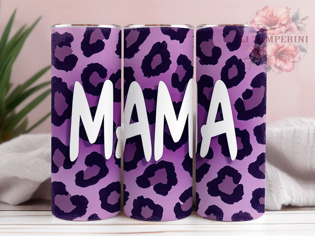 Leopard Print Mama Life 20 oz Skinny Tumbler Sublimation Design, Straight & Tapered Tumbler Png, Mama Life Tumbler Png, Digital Download PNG Sublimation Li Zamperini 