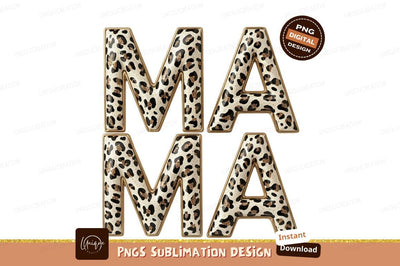 Leopard Print Mama Text Design Letters Sublimation Designangry 