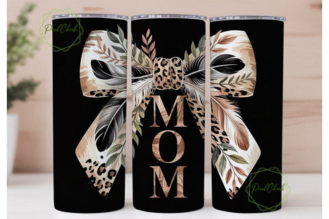 Leopard Print Mom 20oz Tumbler Wrap Sublimation PixelChick 