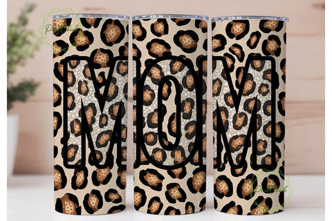 Leopard Print Mom 20oz Tumbler Wrap Sublimation PixelChick 