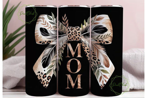 Leopard Print Mom 20oz Tumbler Wrap Sublimation PixelChick 
