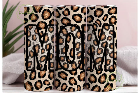Leopard Print Mom 20oz Tumbler Wrap Sublimation PixelChick 
