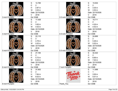 Leopard Print Pumpkin Embroidery Design – Striped Fall Pumpkin Heart Autumn Halloween Machine Embroidery File Embroidery/Applique DESIGNS PatternFeed8 