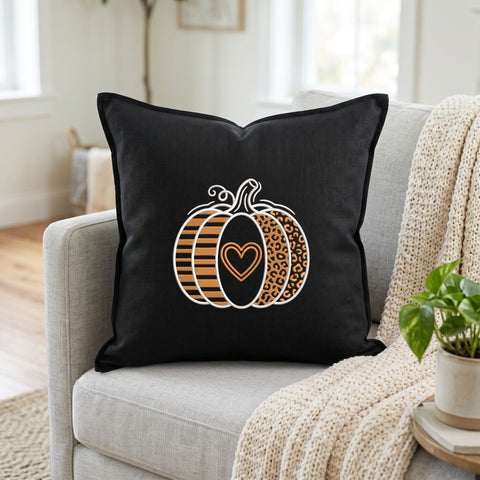 Leopard Print Pumpkin Embroidery Design – Striped Fall Pumpkin Heart Autumn Halloween Machine Embroidery File Embroidery/Applique DESIGNS PatternFeed8 