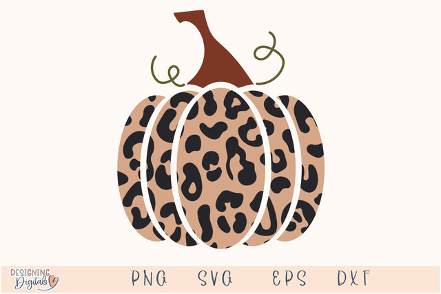 Leopard Print Pumpkin SVG for Cricut, Cute Pumpkin PNG for Stickers, Sublimation, TShirts, & More, Cute Fall SVG SVG Designing Digitals 