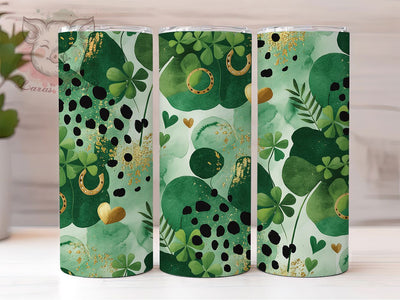 Leopard Print Shamrock Tumbler, St Patrick’s Tumbler, Stylish 20oz Wrap, Sublimation Design, Trendy Gift Idea, Leopard Print Wrap, Lucky Shamrock Tumbler Sublimation Lara' s Designs 