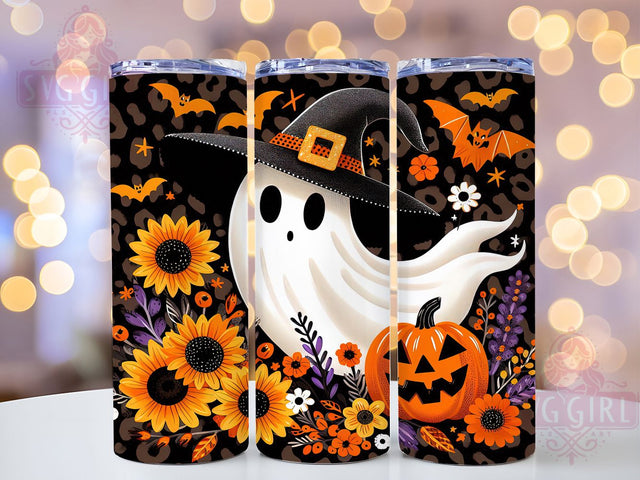 Leopard Print Spooky Ghost Tumbler, Ghost Tumbler PNG, Spooky Animal Print Cup, 20oz Sublimation Design, Glam Halloween Tumbler, Wild Ghost Wrap, Leopard Ghost Drinkware Sublimation SvggirlplusArt 