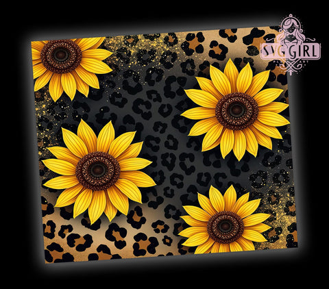 Leopard Print Sunflower Floral Animal Summer Tumbler Wrap, Sunflower Tumbler Wrap, 20oz Drinkware, Floral Leopard Design, Animal Print Gifts, Summer Tumbler, Wildflower Sublimation Sublimation SvggirlplusArt 