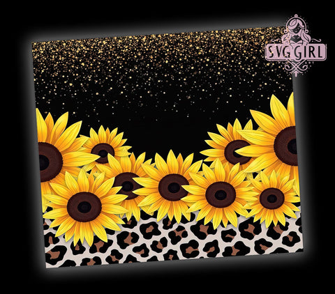 Leopard Print Sunflower Floral Animal Summer Tumbler Wrap, Sunflower Tumbler Wrap, 20oz Drinkware, Floral Leopard Design, Animal Print Gifts, Summer Tumbler, Wildflower Sublimation Sublimation SvggirlplusArt 