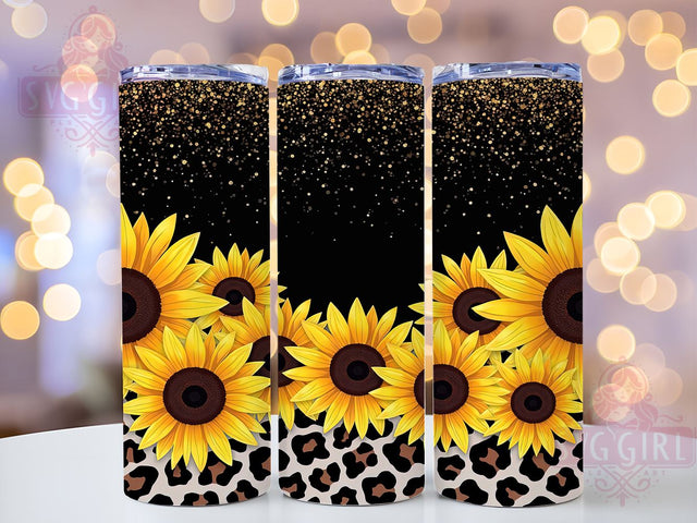 Leopard Print Sunflower Floral Animal Summer Tumbler Wrap, Sunflower Tumbler Wrap, 20oz Drinkware, Floral Leopard Design, Animal Print Gifts, Summer Tumbler, Wildflower Sublimation Sublimation SvggirlplusArt 
