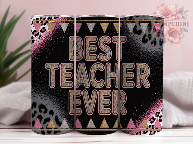 Leopard Print Teacher Tumbler Wrap, Animal Print Design, Teacher Appreciation, Modern Teacher Gift, Sublimation Template, 20oz Tumbler Wrap, Cheetah Pattern Sublimation Li Zamperini 