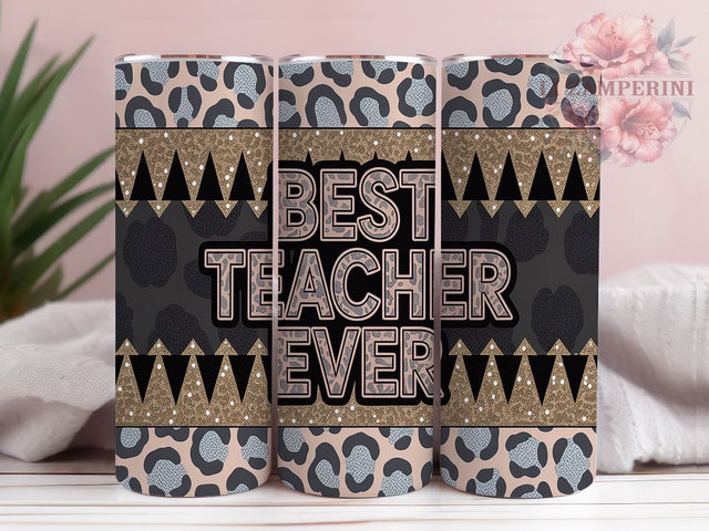 Leopard Print Teacher Tumbler Wrap, Animal Print Design, Teacher Appreciation, Modern Teacher Gift, Sublimation Template, 20oz Tumbler Wrap, Cheetah Pattern Sublimation Li Zamperini 