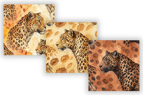 Leopard Print Texture Pattern Pack, Seamless Digital Paper Bundle, Printable Scrapbook Paper, Wild Animal Skin Design Collection Digital Pattern FloridPrintables 