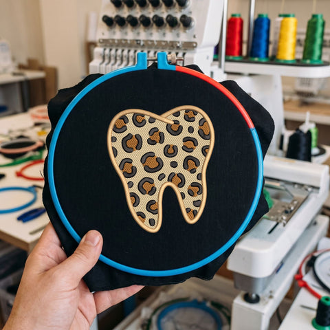 Leopard Print Tooth Embroidery Design – Animal Print Dental Tooth Dentist Hygienist Machine Embroidery File Embroidery/Applique DESIGNS PatternFeed8 