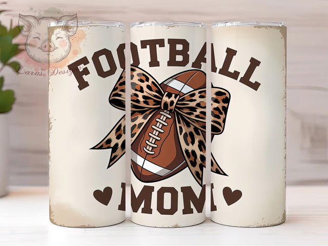 Leopard Print Trendy Mom Tumbler, Leopard Print Tumbler Wrap, 20oz Sublimation PNG, Game Day Mom Design, Animal Print Football Wrap, Sports Mom Tumbler PNG, Trendy Mom Tumbler Wrap Sublimation Lara' s Designs 