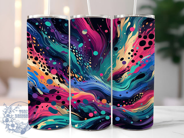 Leopard Print Tumbler, Abstract Splatter Design, 20oz Tumbler Wrap, Sublimation Drinkware, Trendy Tumbler Design, Animal Print Tumbler, Unique Sublimation Wrap Sublimation ToriDesigns 