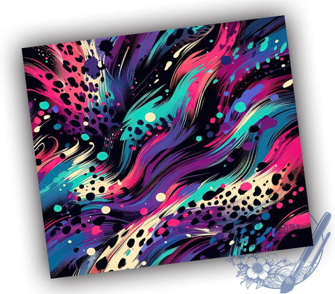 Leopard Print Tumbler, Abstract Splatter Design, 20oz Tumbler Wrap, Sublimation Drinkware, Trendy Tumbler Design, Animal Print Tumbler, Unique Sublimation Wrap Sublimation ToriDesigns 