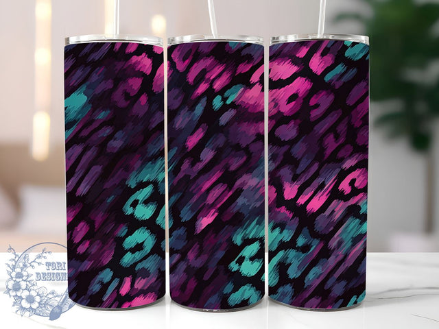 Leopard Print Tumbler, Abstract Splatter Design, 20oz Tumbler Wrap, Sublimation Drinkware, Trendy Tumbler Design, Animal Print Tumbler, Unique Sublimation Wrap Sublimation ToriDesigns 