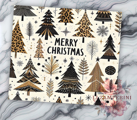 Leopard Print Tumbler, Merry Christmas Decor, Sublimation Wrap, 20oz Tumbler, Christmas Tree Design, Holiday Drinkware, Animal Print Gift Sublimation Li Zamperini 
