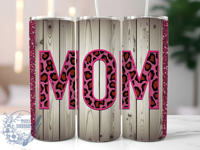 Leopard Print Tumbler, Mom Tumbler, Sublimation Design, 20oz Tumbler, Animal Print Gift, Personalized Mom Gift, Cute Tumbler, Mother's Day Gift Sublimation ToriDesigns 
