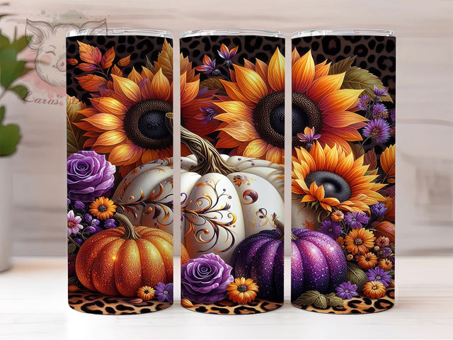 Leopard Pumpkin Fall Tumbler Tumbler, Fall Tumbler Png, 20oz Skinny Tumbler, Cheetah Print Tumbler, Sublimation Download, Trendy Fall Tumbler, Autumn Tumbler Wrap Sublimation Lara' s Designs 