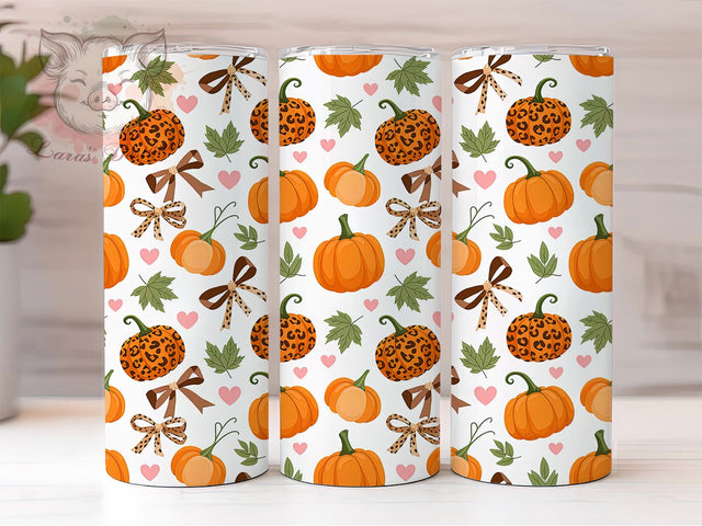Leopard Pumpkin Seamless Fall Tumbler Wrap, Sublimation Design, Leopard Pumpkin Wrap, Fall Tumbler Design, Seamless Tumbler Wrap, 20Oz Tumbler, Digital Download Sublimation Lara' s Designs 