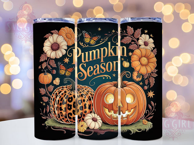 Leopard Pumpkin Spice Tumbler Wrap, Fall Tumbler Wrap, 20oz Skinny Tumbler, Pumpkin Spice Png, Sublimation Design, Cheetah Print Tumbler, Tumbler Wrap Download Sublimation SvggirlplusArt 