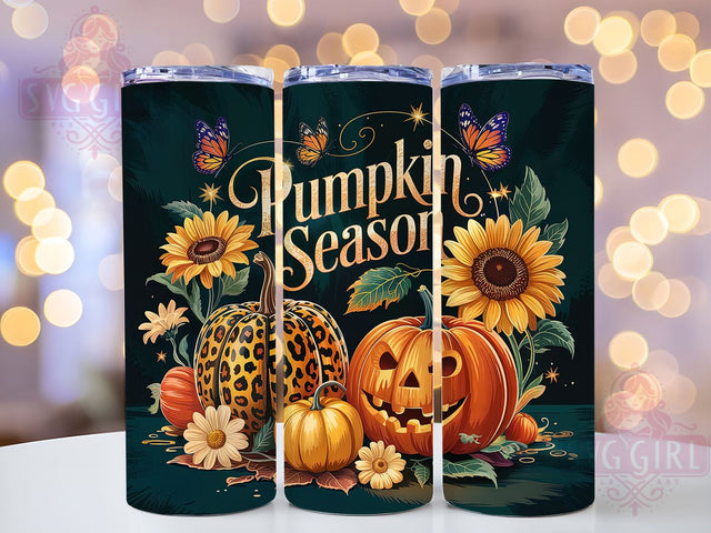 Leopard Pumpkin Spice Tumbler Wrap, Fall Tumbler Wrap, 20oz Skinny Tumbler, Pumpkin Spice Png, Sublimation Design, Cheetah Print Tumbler, Tumbler Wrap Download Sublimation SvggirlplusArt 