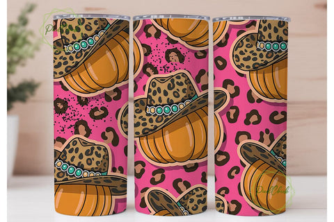 Leopard Pumpkin Tumbler Wrap PNG Sublimation PixelChick 