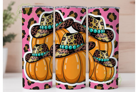 Leopard Pumpkin Tumbler Wrap PNG Sublimation PixelChick 