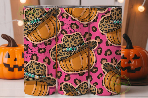 Leopard Pumpkin Tumbler Wrap PNG Sublimation PixelChick 