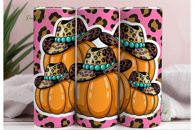 Leopard Pumpkin Tumbler Wrap PNG Sublimation PixelChick 