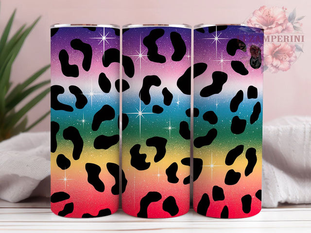 Leopard Rainbow Pride Tumbler, LGBTQ+ Animal Print Wrap, Pride Month Tumbler, Leopard Print Pride Tumbler, 20oz LGBTQ+ Wrap, Colorful Pride Tumbler, Leopard Rainbow Sublimation Sublimation Li Zamperini 