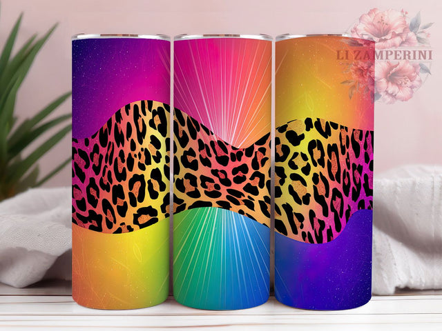 Leopard Rainbow Pride Tumbler, LGBTQ+ Animal Print Wrap, Pride Month Tumbler, Leopard Print Pride Tumbler, 20oz LGBTQ+ Wrap, Colorful Pride Tumbler, Leopard Rainbow Sublimation Sublimation Li Zamperini 