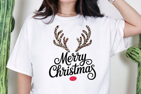 Leopard Reindeer Antlers - Merry Christmas Design SVG DesignDestine 